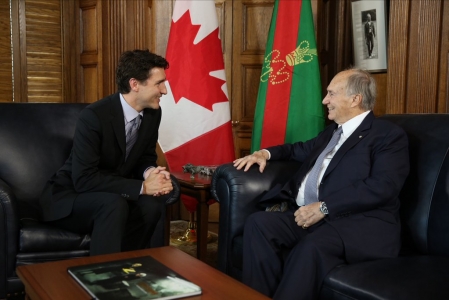 Hazar Imam in Ottawa with Prime Minister Justin Trudeau 2016-05-17
