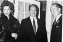 April 1983; Mowlana Hazar Imam and Begum Salimah with Prime Minister Pierre Trudeau at 24 Sussex Drive, Ottawa   1983-04-18